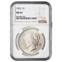 Compare 1922 Peace Dollar MS62 prices