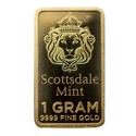 Compare 1 Gram Scottsdale Mint Gold Bar - .9999 Fine 24K Pure Gold prices