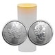 Canadian Maple Leafs 1 oz Silver 25-Coin Roll (tube)