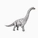 8 oz Brachiosaurus Silver Statue