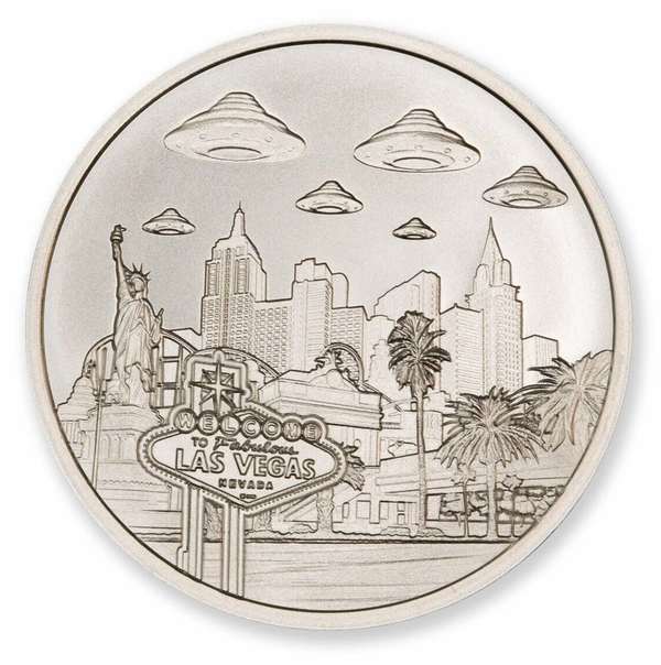 Compare 1 oz UFOs Over Las Vegas Silver Round prices