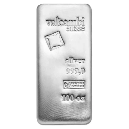 Compare silver prices of Valcambi 100 oz Silver Bar